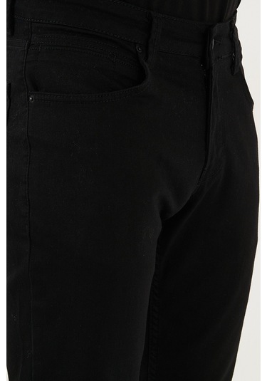 Buratti Pamuklu Regular Fit Normal Bel Boru Paça Jeans Erkek Kot Pantolon 2211C01Parma Siyah