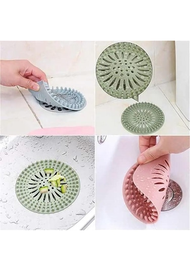 Süzgeçli Silikon Lavabo Ve Küvet Tıkacı Yuvarlak Lavabo Tıkacı Süzgeç Banyo Tıpa Banyo Süzgeç