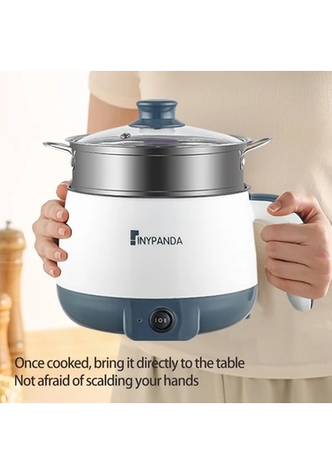 Honeybeeshop Inypanda Mini Elektrikli Pisirici Beyaz 2 İn 1 Cift Ates Gucu Yapismaz Kapasite Kucuk Mutfak Ve Kamp Icin Kompakt Tasarim Beyaz