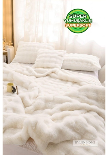 Kürk Yatak Örtüsü Çift Kişilik Dolgulu Peluş Yumuşak Çift Taraflı Yorgan 3 Parça Loria Kırık Beyaz Krem Kırık Beyaz Kürk Yatak Örtüsü Çift Kişilik Dolgulu Peluş Yumuşak Çift Taraflı Yorgan 3 Parça Loria Kırık Beyaz Krem Kırık Beyaz