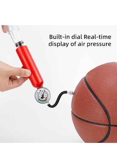 Vkemall Kırmızı Mini Abs Hava Pompa, 1.4bar Hızlı Şişirici, Basketbol Futbol İçin Taşınabilir Plastik Şişirici