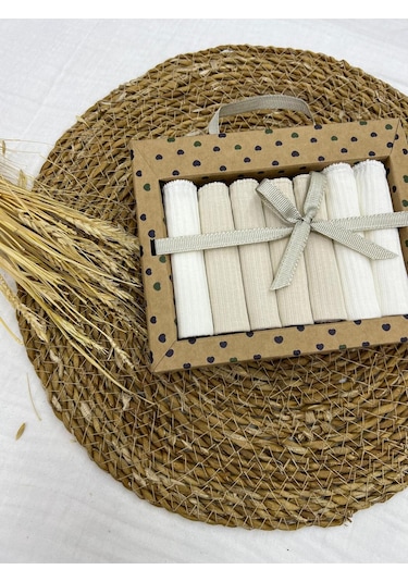 Desenli Penye Bebek Ağız Mendili 7'li 2025 Mö092