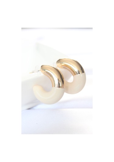 Ccb Krem Gold Çift Renk Küpe - Tj-bkp8870 Çok Renkli çok renkli