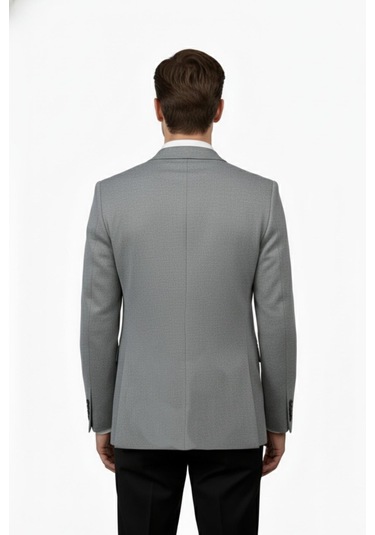 Erkek Tek Spor Ceket Çift Yırtmaçlı Bgl-st04981 Açık Gri