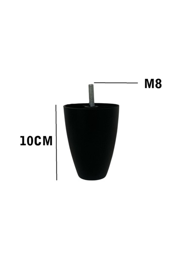 Homdep Kanepe Koltuk Tv Ünitesi Konsol Yükseltme Adalya Model Plastik Ayak 10 Cm Siyah Renk 8 Adet Siyah