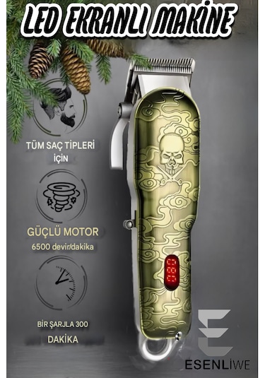 4 Parça Traş Makineli Saç Kesim Makas Seti Kuaför Berber Hazır Tı