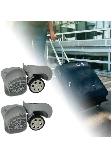 Suntek Bagaj Tekerlekleri Bavul Döner Tekerler Aksesuarları Gri