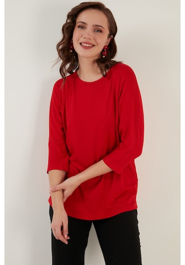 Lela Bisiklet Yaka Truvakar Kol Bayan Bluz 5861416Y Kırmızı