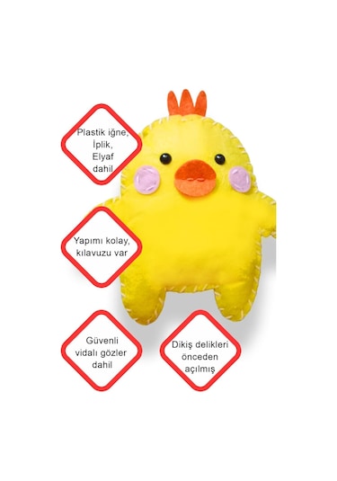 Keçe Oyuncak Dikiş Seti - Sevimli Ördek Montessori Oyuncak