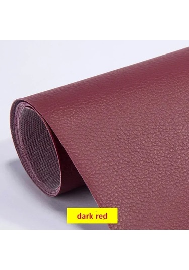250x137 Cm Deri Onarım Yama Kanepe Kendinden Yapışkanlı Sopa Tamir Deri Pu Dark Red 200x137cm