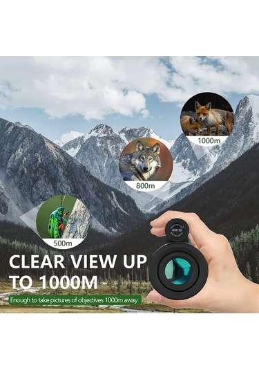 Suofeng Siyah Cep Telefonu Monokülü, 80x100 Büyük Çaplı, Yüksek Çözünürlüklü, Aydınlatma Az Ortamlarda Görüntüleme, Telefon Tutucu + Tripod + Çanta Ve Diğer Aksesuarlar Dahil