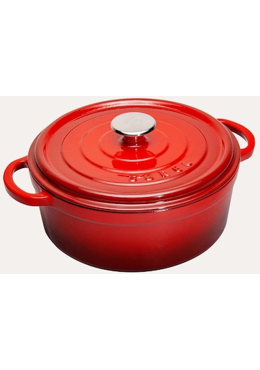 Sürel Döküm Derin Tencere Kırmızı 28 CM