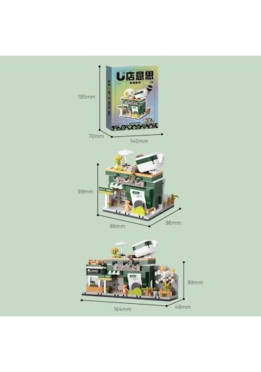 Balody Mini Cadde Serisi Kahve Dükkanı Bl16355 Mikro Blok Yapı Oyuncakları Seti