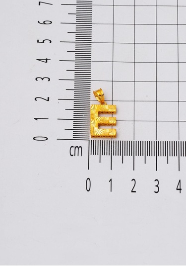 Bilezikci E Harfi 3 Boyutlu 22 Ayar Altın Kolye Ucu