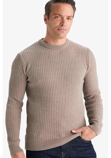 Defacto Standart Fit Bisiklet Yaka Triko Kazak E0811AX25WNBG216 Bej Defacto Standart Fit Bisiklet Yaka Triko Kazak E0811AX25WNBG216 Bej