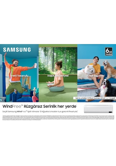 Samsung Wind Free Multi 1+3 AJ068TXJ4KH/EA 9+9+18 Iç 6,1 Kw Dış Ünite Klima