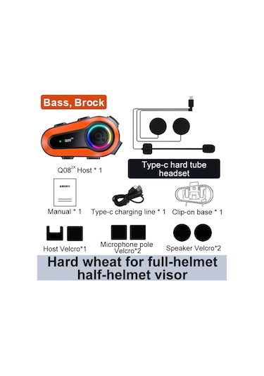 1000m Çift Kask Bluetooth Kulaklık, Açılır Kapanır Kasklar Ve 3/4 Kasklar İçin Uygundur