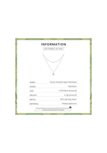 Bamoer 925 Ayar Gümüş Yonca Kolye Kolye Kadınlar İçin Moda Çift Katmanlı Kolye Güzel Takı Dostluk Hediye Gümüş