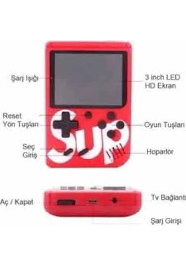 Mobgift Retro El Oyun Konsolu 3 İnç Hd Arcade 400 Games Süper Eğlence Ateri "