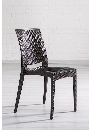 2 Adet Rattan Kahve Sandalye / Balkon-Bahçe-Teras Kahverengi