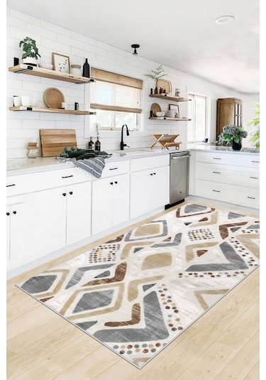 West Home Makinede Yıkanabilir Kaymaz Taban Leke Tutmaz Mutfak Halısı Salon Halısı Ve Yolluk Wh 587 Multy