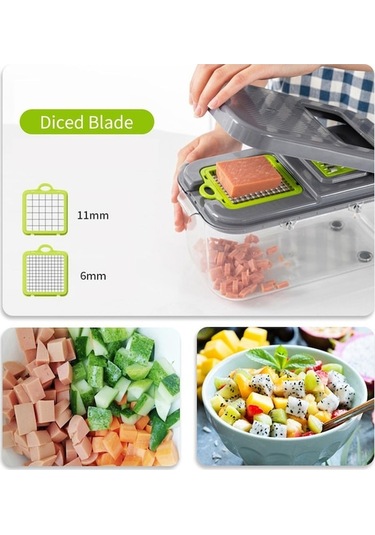 Maoyaya Sebze Manuel Konteynerli Kesici Gıda Fonksiyonlu Doğrayıcı, Doğrayıcı Doğrayıcı Çok Arada 22'si 1 Jf Gri