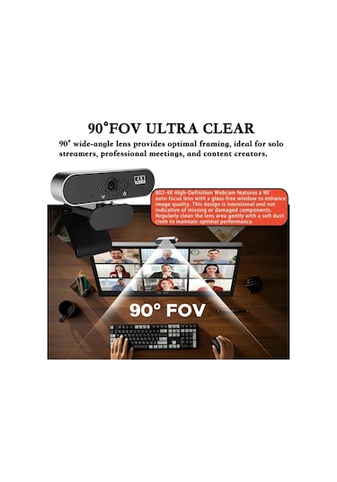 Dashanshop Exhqdr 8mp 4k Usb Otofokus Web Kamerası Zoom Canlı Yayın Görüntülü Görüşme İçin