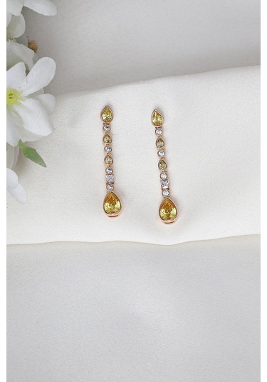 Sarı Damla Küpe Çok Renkli