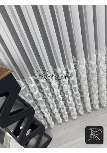 Tül Perde Brillant Marka Püsküllü Etek Geniş İşleme Bakpüs Desen Püskül2