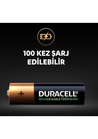 Duracell HR6/DC1500 1300 mAh AA Ni-MH Şarj Edilebilir Kalem Pil 2 x 2'li