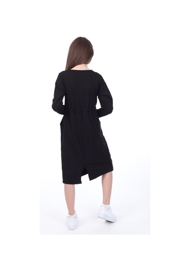 Toontoy Kız Çocuk Neon Baskılı Elbise Siyah