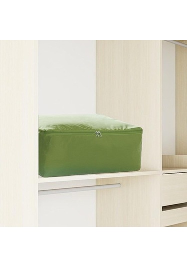 Unimarket Katlanabilir Yorgan Saklama Çantası 2 Yönlü Fermuarlı Yerden Tasarruflu Nevresim Takımı Yeşil 2xl 0bttr9