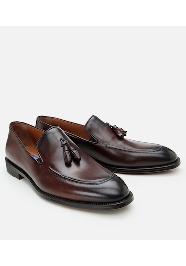 Hotiç Erkek Deri Kahverengi Püskül Detaylı Klasik Loafer 02ayh305270a480 Kahve-brown Kahverengi