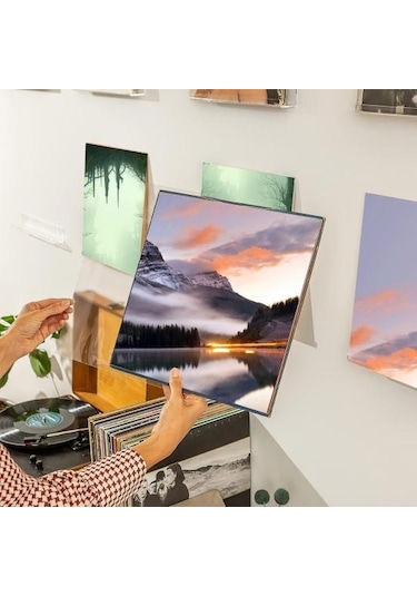 Şeffaf 1 Adet/6 Adet Şeffaf Akrilik Vinil Kayıt Rafı Duvara Monte Şık Müzik Albümü Ekran Yüzer Raflar Kayıt Tutucu 6pcs