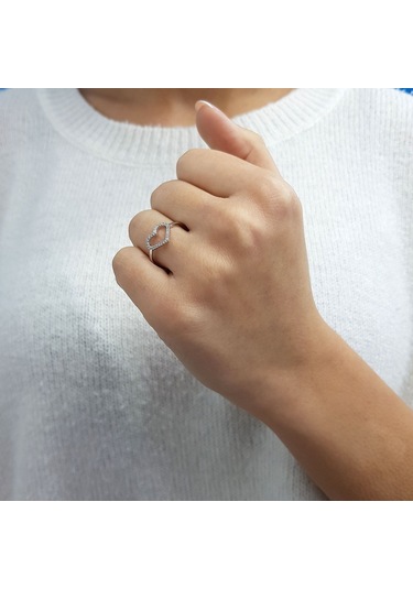 Lova Pırlanta Kalp Yüzük - 1040404