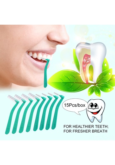 Samdoo Silikonlu İç Diş Fırçası Seti - 15 Adet Spiral Tasarım - Gıdaları Temizle, Diş Eti Enflamasyonunu Önle