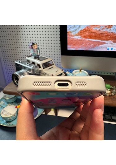 iPhone 13/14/15/Pro/Pro Max Uyumlu Kişiselleştirilebilir Nfc Görsel Fotoğraf Yansıtmalı Ekranlı Telefon Kılıfı Beyaz