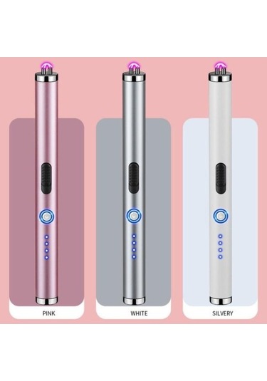 Pazly Rose Gold Rüzgar Geçirmez Elektrikli Ateşleyici, Düğme Kontrolü, Güvenli Kullanım İçin Uzatılmış Sap Çok Renkli