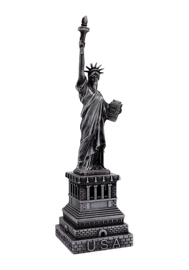 Metal Özgürlük Heykeli Gümüş Vintage Dekor Usa 25cm