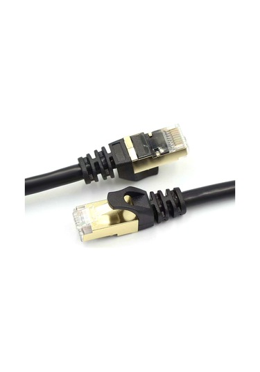 Springsun Cat7 Ethernet Kablosu 10gbps 600mhz/ekranlı Bükümlü Çiftler//26awg Oksijensiz Bakır Çekirdekler/altın Kaplamalı Rj45 Arayüzü Siyah 1m