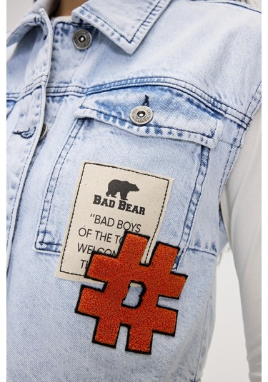 Joanne Ocean Blue Kadın Denim Yelek Açık Mavi