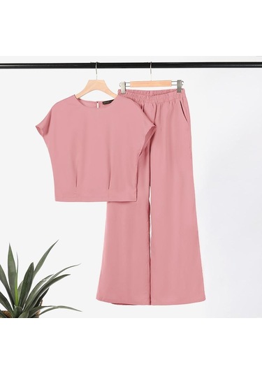 Zanzea Yaz Kıyafetleri Bayan Bluz Ve Pantolon Günlük İki Parçalı Takım Elbise Pembe
