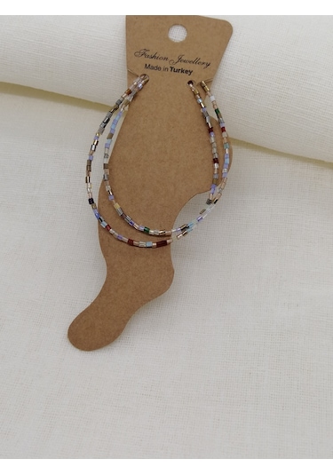 Glamglamour Kesme Boncuklu Ikılı Bauan Halhal Çok Renkli