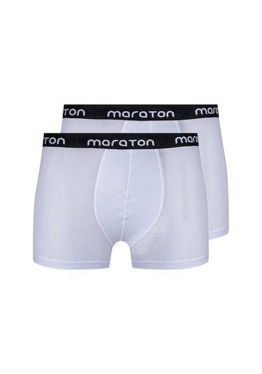 Maraton 2'li Erkek Beyaz Boxer