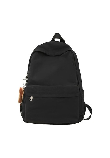 Novahub Kadın Naylon Sırt Çantası Öğrenci Okul Çantası Büyük Kapasiteli Seyahat Sırt Çantası Siyah Siyah