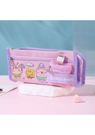 Aurora Pembe Ve Mor Büyük Yıldız Çok Fonksiyonlu Kalemçantası Pembe - Mor