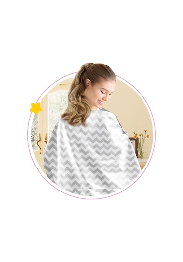 Babyjem Emzirme Önlüğü 081 Gri Çizgi