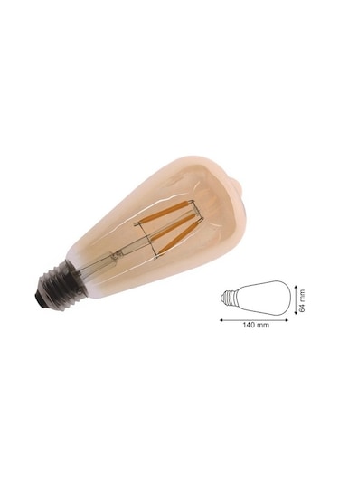 Edison St64 Flamanlı Rustik 4w Dekoratif Led Ampul 5'li Vintage