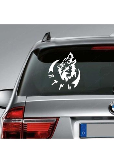 Göktürkçe Türk Sticker Göktürk Kurt Sticker Araç Sticker (367350174)