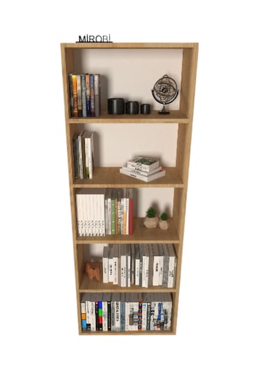 Modern 5 Raflı Kitaplık Dekoratif Kitaplık Rivoli